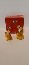 Enesco~ Disney~ Pluto Salt & Pepper Shakers ~ Mickey & Co. 659681~Boxed picture