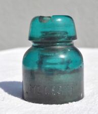 1920s Estonia Scarce Marked MELESKI Smallest Size ULTRAMARINE Glass Insulator picture