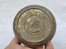 1930s Vintage Md Jan AR Queen Embossed Compact Powder Tin Czechoslovakia TB457 picture