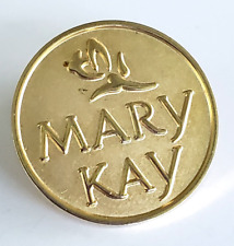 Vintage Mary Kay Round Gold Tone Lapel Pin 7/8