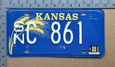 1988 Kansas license plate SN C 861 YOM DMV Shawnee Ford Chevy Dodge 16205 picture