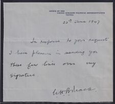 William H.B. Mack, WWII era British Diplomat, Ambassador to Persia signed letter picture