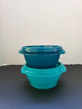 New Tupperware 10 ounce Servalier teal colors Set of 2  new... picture