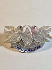 Vtg Jerusalem Hand Carved Peace Dove Bird Pin Brooch Pilgrimage Souvenir picture