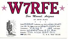 QSL  1957 San Manuel Arizona   radio card picture