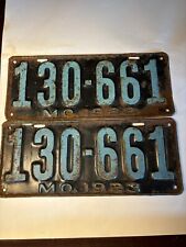 1923 pair original Missouri license plates. # 130-661 picture
