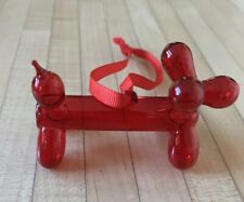 RED BALLOON DOG Art ORNAMENT, GLASS picture