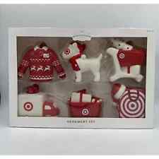2023 Target Wondershop Christmas Bullseye Theme 6 Piece Ceramic Ornament Set NEW picture
