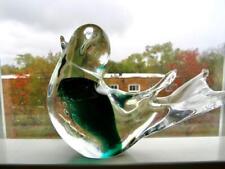Vintage Formia Vetri di Murano Glass Bird Figurine Clean & Aqua Green w/Tag 4.5