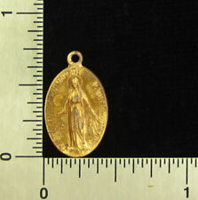Vintage Mary Miraculous Gold Tone Medal Holy Catholic Petite Medal Small Size picture