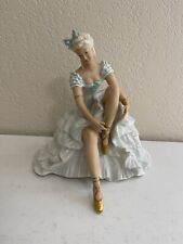 Vintage German Unterweissbach Porcelain Large Ballerina Woman Figurine picture