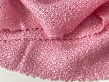 Vintage Wool Boucle Woven Fabric in Pink - Damaged  YY955 picture