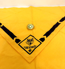 Vtg. Boy Scout BSA Neckerchief Slide Scarves Tie & Clip Green Enamel Tiger BSA picture