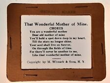 THAT WONDERFUL MOTHER OF MINE, Chorus Lyrics, c1920's Magic Lantern MICA Slide picture