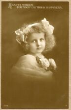 Birthday Beautiful Young Girl Photo RPPC Portrait Postcard picture