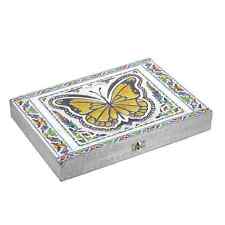 Handcrafted Aluminium Oxidized Butterfly Embossed Ring Jewelry Box Organizer picture