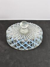 Vintage Fenton Light Blue Clear Swirl Replacement Lid Top For Candy/Powder Dish picture