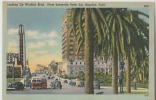  Lafayette Park-Wilshire Blvd. Los Angeles CA California Postcard bus  picture