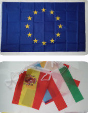 2 ITEMS: 1 EUROPEAN UNION FLAG (3X5 FT) + 1  EURO-2021 FLAGS ON A STRING $28.50 picture