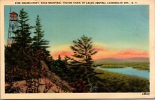 Fire Observatory, Bald Mtn, Fulton Chain of Lakes, Adirondacks, NY-Postcard  571 picture