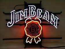New Jim Beam Whiskey Neon Light Sign Lamp Beer Cave Gift Bar Real Glass 17