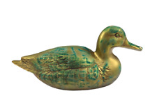 3lb Vintage Brass w/ Patina Duck Figurine Decoy Paperweight 11
