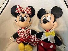 Disney Mickey & Minnie Mouse Plush Dolls Applause 1970’s  15 Inch Rubber Face picture