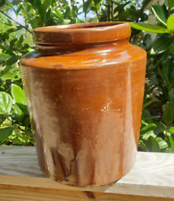 Vintage Redwing Stoneware Pottery Preserve Crock Snuff Jar Brown Glaze 8 1/2'' picture