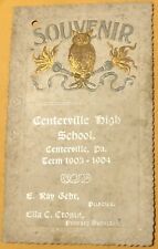 1903-04 Centerville High School SOUVENIR Crawford Co. PENNSYLVANIA Silver & Gold picture