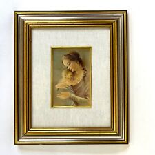 Vintage Framed Hand Pressed Gold Leaf Wall Art Italy Mother Baby Child Madonna picture