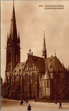 Postcard 1925 RPPC Germany Saarbrücken Johanniskirche Posted picture