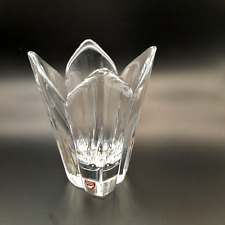 Orrefors Sweden Crystal Glass Belle Tulip Shaped Vase Signed OG Sticker 6