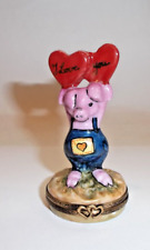 PEINT MAIN LIMOGES TRINKET - PIG WITH A HEART picture
