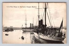 Portland OR-Oregon, US War Ships In Harbor, Vintage Postcard picture