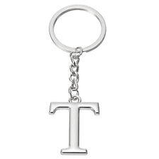 Initial Letter Key Chain, Letter T Key Chain Pendant Key Ring, Silver picture