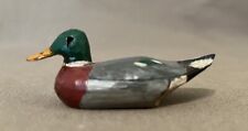 Wooden Duck Hand Carved Hand Painted Signed Ed Smith 3”x 1” picture