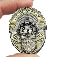 EL5-001 LAPD Beard Gang Challenge Coin with thin blue line back Los Angeles Poli picture