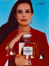 1987 CHANEL No 5 Perfume ~ Carole Bouquet ~ VINTAGE PRINT AD picture