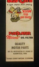 1950s Purolator Micronic Oil Filter Quality Motor Parts Phone 12 Bloomfield IA picture