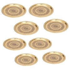 Brass combo pack of 4 large and 4 small plate set good for health and worship picture