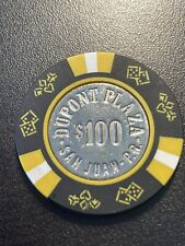 $100 Dupont Plaza San Juan Puerto Rico Casino Chip 100-a ***VERY RARE*** picture