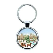 Chuck Fischer's Central Park Keychain with Epoxy Dome and Metal Keyring picture