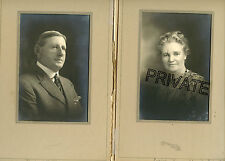2 Antique Photos in Folder- ROUSE / WAITE Family Older Couple-Norfolk, Nebraska picture