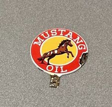 VINTAGE MUSTANG HORSE PLATE TOPPER PORCELAIN SIGN CAR GAS OIL TRUCK picture
