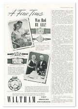 Print Ad Waltham Premier Wrist Watches Vintage 1937 3/4-Page Advertisement picture