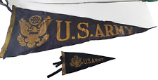 Vintage Felt US Army Pennants Large Small Blue Gold Armed Forces 26