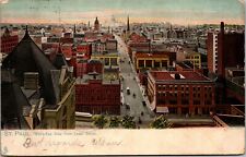 c1905 Bird's Eye View St. Paul, MN from Cedar St. Hand Colored Tuck Postcard picture
