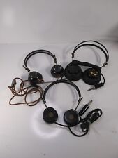 Lot Of 3 WW2 Era Military Ham Radio Headphones C.F. Cannon Trimm picture