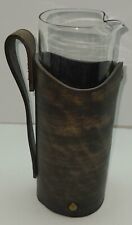 Vintage El Cid Flamenco Club Leather Wrapped Glass  Pitcher Carafe Rustic picture