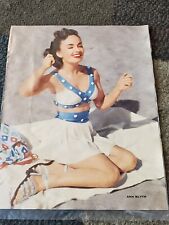 Ann Blyth Glamour Pin Up in White And Blue swimsuit Color Portrait  picture